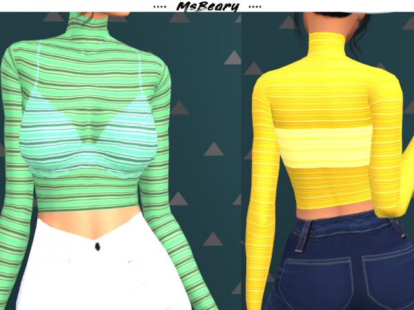  The Sims Resource: Sheer Stripped Shirt by MsBeary