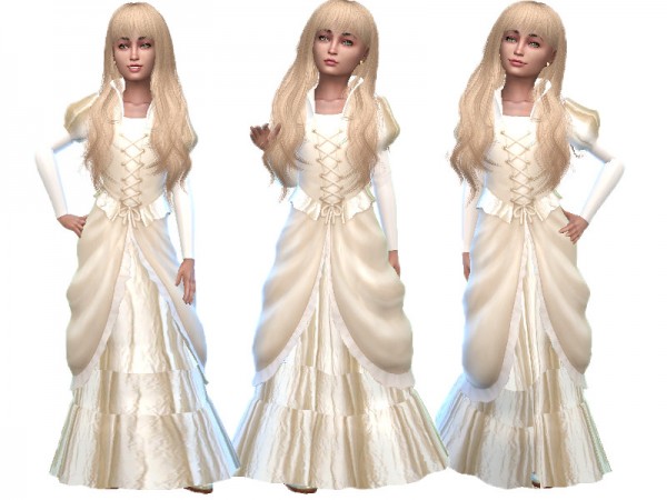  The Sims Resource: Ivory formal dress by TrudieOpp