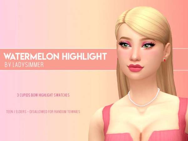  The Sims Resource: Watermelon Cupids Bow Highlight by LadySimmer94