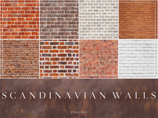  The Sims Resource: Scandinavian Walls by Pralinesims