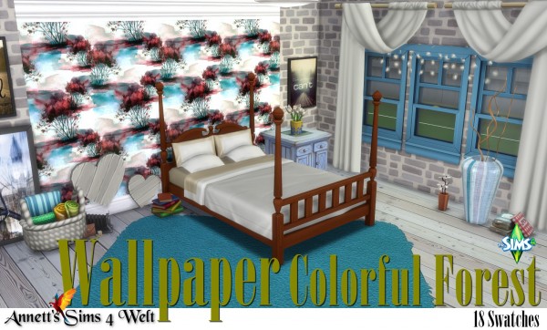 Annett`s Sims 4 Welt: Wallpaper Colorful Forest