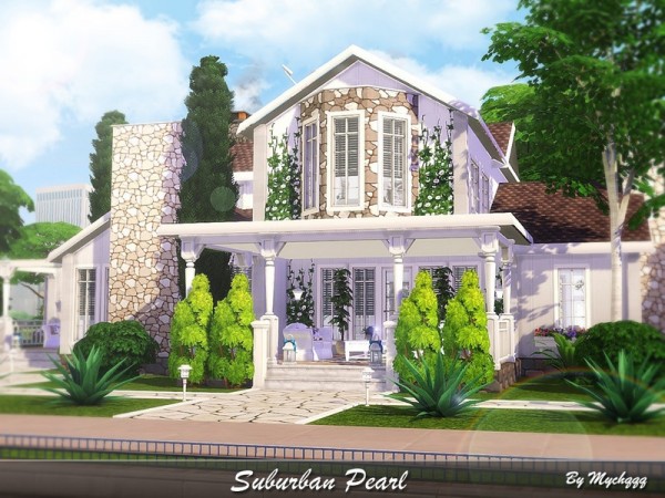  The Sims Resource: Suburban Pearl House by MychQQQ