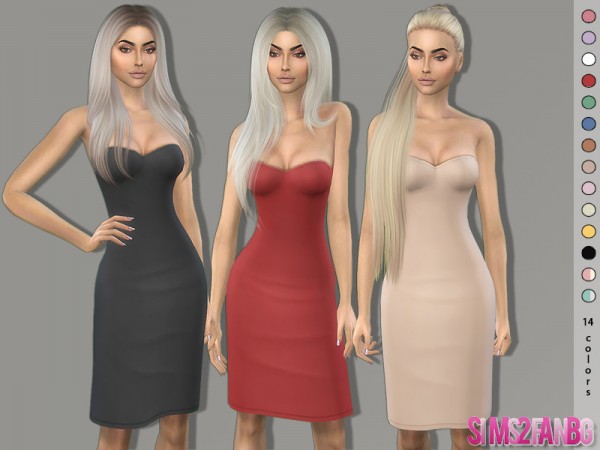  The Sims Resource: 381   Classic Midi Dress by sims2fanbg