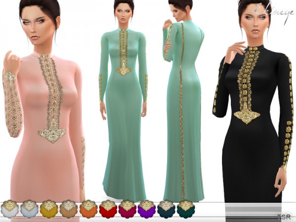  The Sims Resource: Embroidery Dress by ekinege