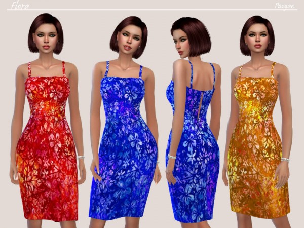  The Sims Resource: Flora Dress by Paogae