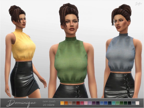  The Sims Resource: Dominique Top by Sifix