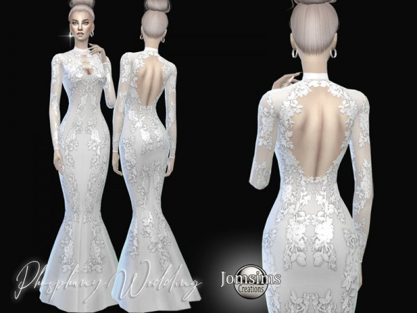  The Sims Resource: Phosphany wedding dress by jomsims