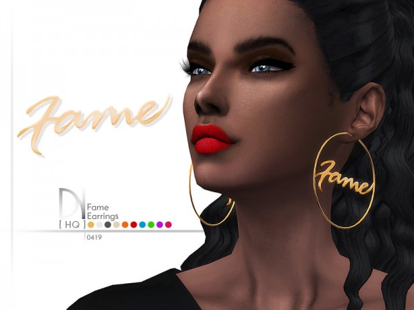  The Sims Resource: Fame Earrings by DarkNighTt