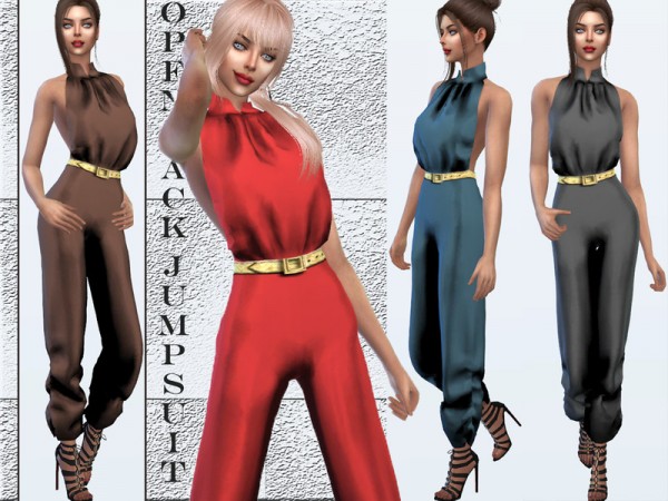  The Sims Resource: Open back jumpsuit by Sims House