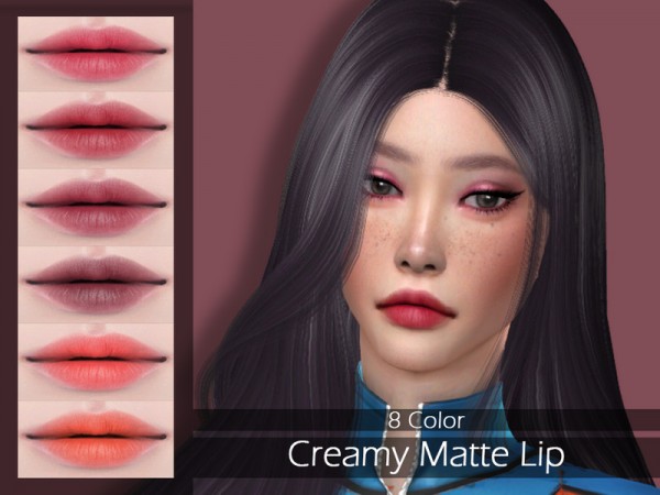  The Sims Resource: Creamy Matte Lip by Lisaminicatsims