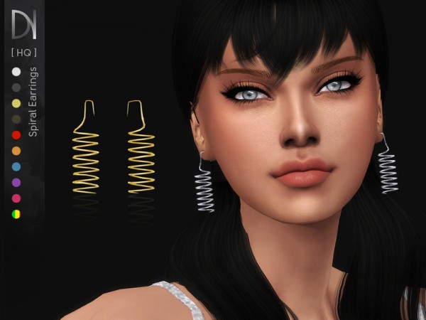  The Sims Resource: Spiral Earrings by DarkNighTt