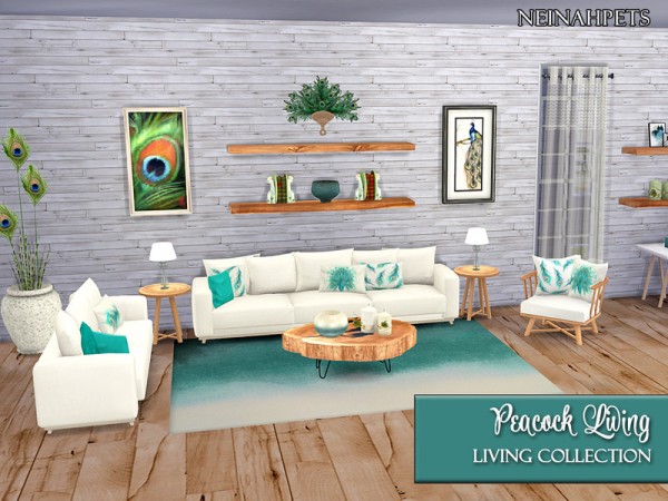  The Sims Resource: Peacock Living Collection by neinahpets