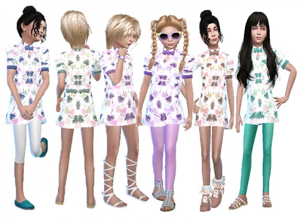  The Sims Resource: Mini flower dress for girls by TrudieOpp