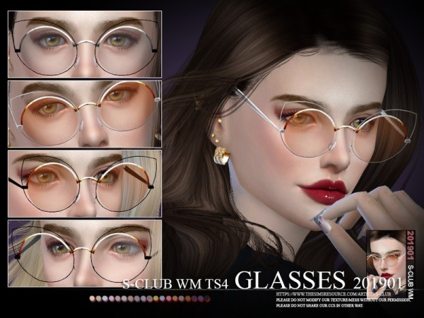  The Sims Resource: Glasses 201901 by S Club