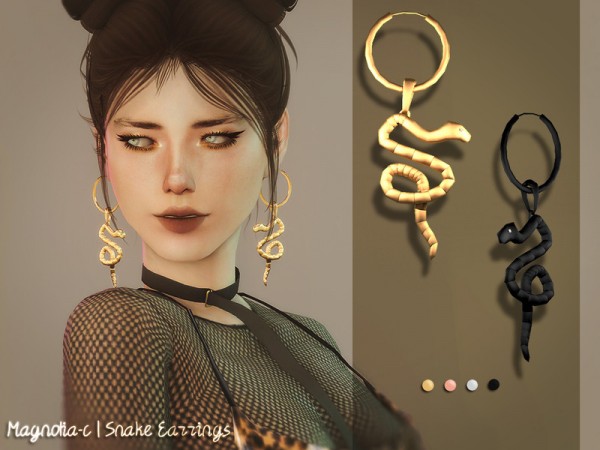  The Sims Resource: Snake Earrings by magnolia c