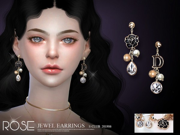  The Sims Resource: Earrings 201906 by S club