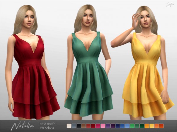 The Sims Resource: Natalia Dress by Sifix • Sims 4 Downloads