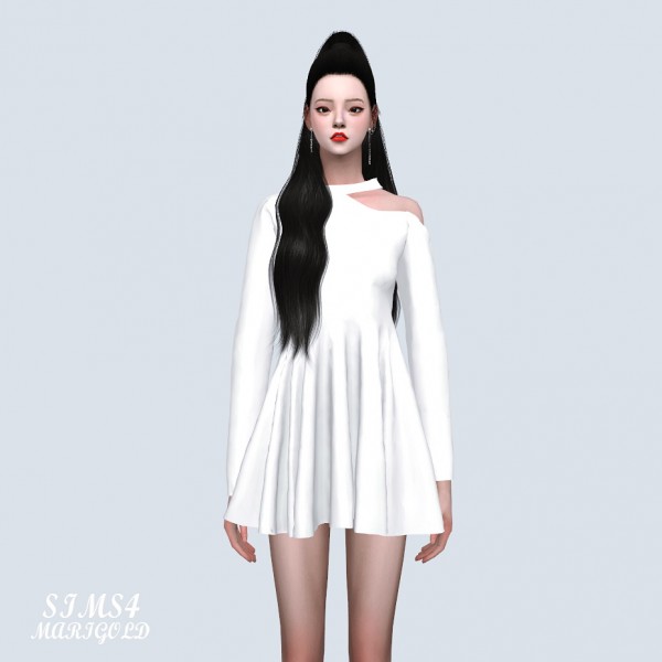  SIMS4 Marigold: Unbalance Flare Mini Dress