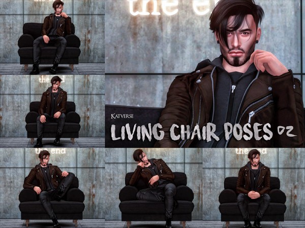  The Sims Resource: Living Chair poses 02 by KatVerseCC