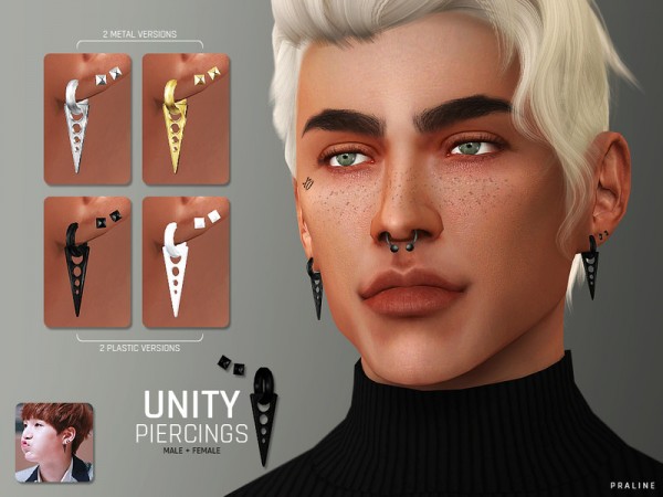  The Sims Resource: Unity Piercings by Pralinesims