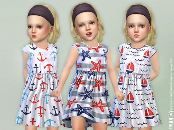  The Sims Resource: Toddler Seaside Dress by lillka