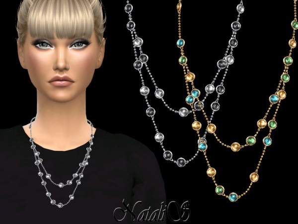  The Sims Resource: Mixed gemstones double chain by NataliS