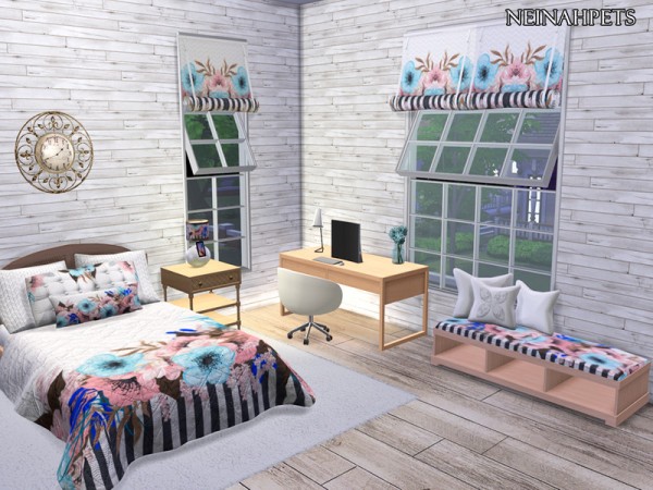  The Sims Resource: Modern Floral Bedroom by neinahpets