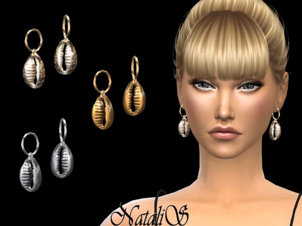  The Sims Resource: Cowrie shell earrings by NataliS