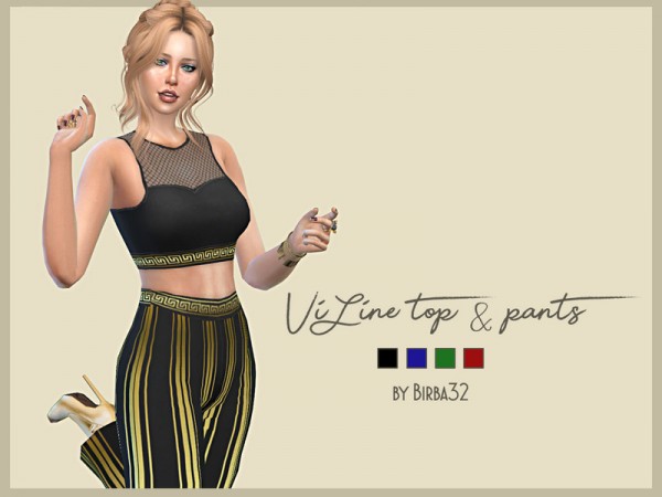  The Sims Resource: ViLine Top and Pants by Birba32