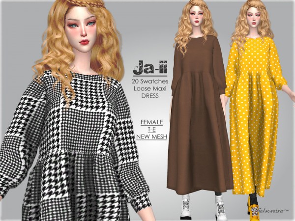  The Sims Resource: JAII   Loose Dress by Helsoseira