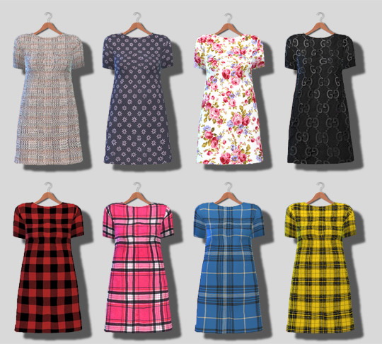 Descargas Sims: Simple Short Sleeve Dresses