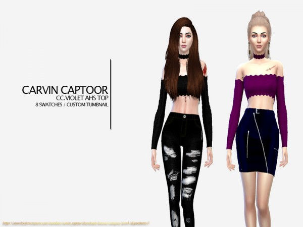  The Sims Resource: Violet Top by carvin captoor