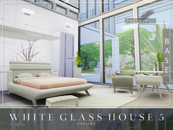  The Sims Resource: White Glass House 5 by Pralinesims