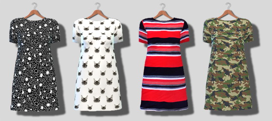 Descargas Sims: Simple Short Sleeve Dresses