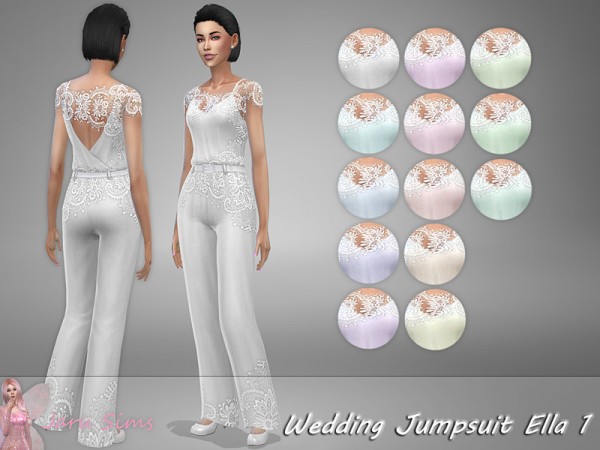 The Sims Resource: Wedding Jumpsuit Ella 1 by Jaru Sims