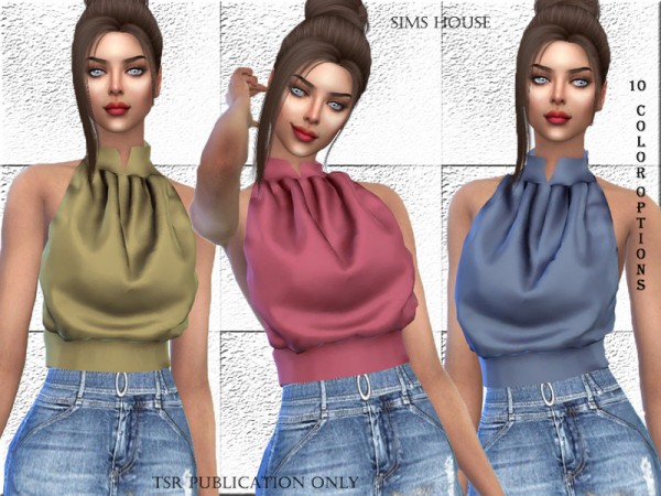 The Sims Resource: Pleated blouse by Sims House • Sims 4 Downloads