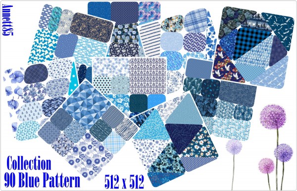  Annett`s Sims 4 Welt: Collection 90 Blue Pattern