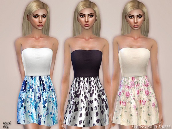  The Sims Resource: Spring Mini Dress by Black Lily