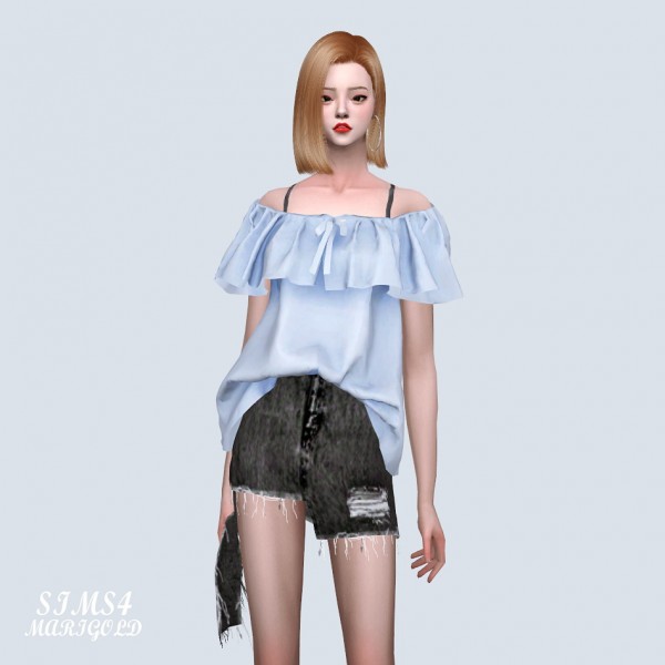  SIMS4 Marigold: Spring Lovely Off Shoulder Blouse V2