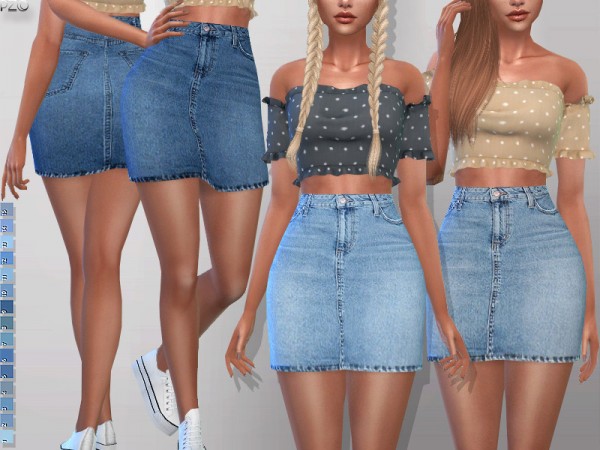  The Sims Resource: Denim Jeans Skirt 094 by Pinkzombiecupcakes