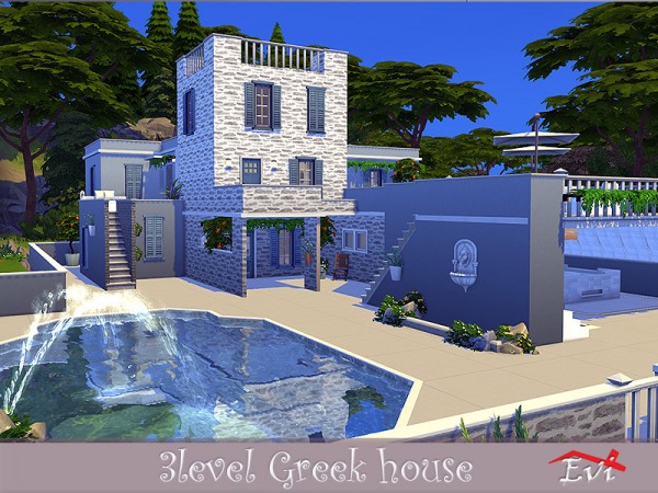  The Sims Resource: 3 Level Greek house by evi