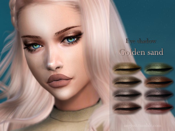  The Sims Resource: Eyeshadow   Golden sand by ANGISSI