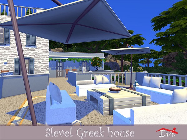  The Sims Resource: 3 Level Greek house by evi