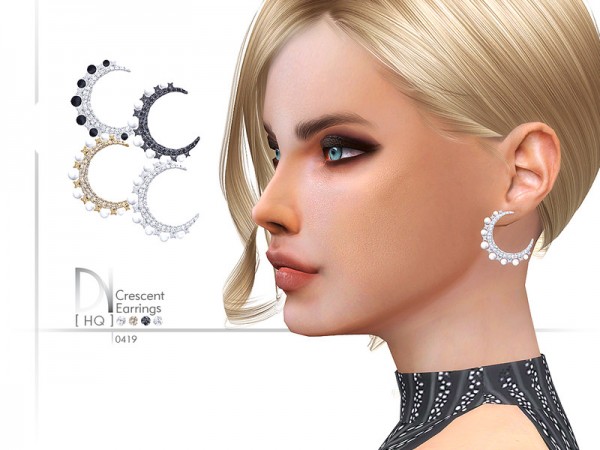 The Sims Resource: Crescent Earrings by DarkNighTt