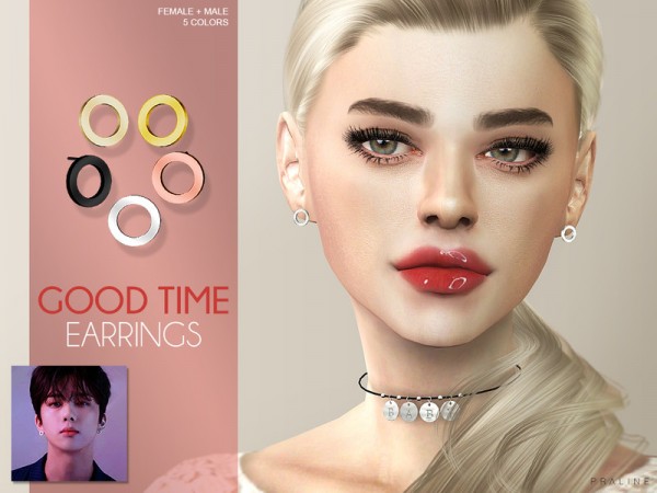  The Sims Resource: Good Time Earrings by Pralinesims