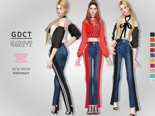  The Sims Resource: GDCT   Jeans and Joggers Pants by Helsoseira