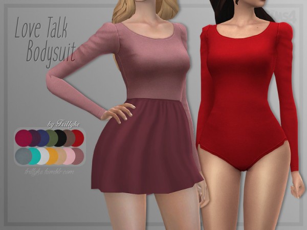  The Sims Resource: Love Talk Bodysuit by Trillyke