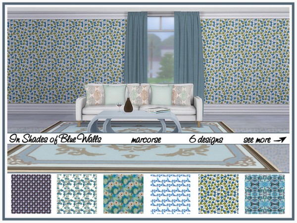  The Sims Resource: In Shades of Blue Walls by marcorse