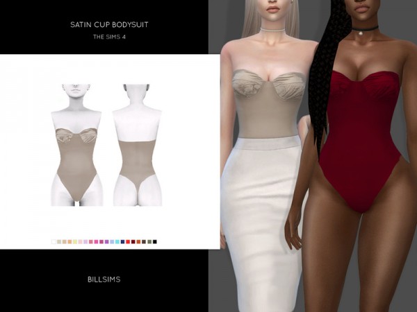  The Sims Resource: Satin Cup Bodysuit by Bill Sims