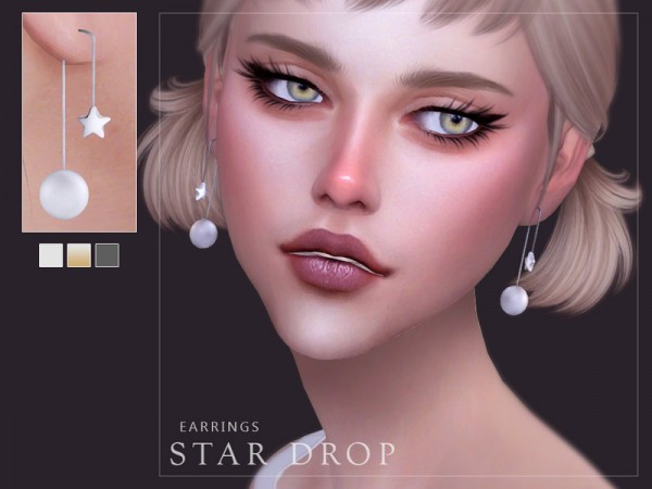  The Sims Resource: Star Drop Earrings by Screaming Mustard
